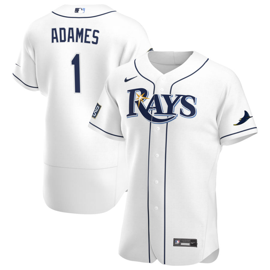 Cheap Tampa Bay Rays 1 Willy Adames Men Nike White Home 2020 World Series Bound Authentic Player MLB Jersey